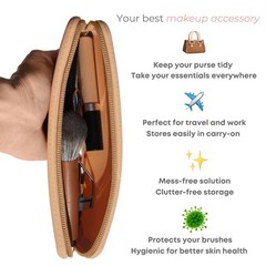 brush bubble silicone makeup holder Brush Case Small, Brown (Cases)