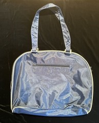 Cannes French Riviera Tote Beach Bag Large Blue & White Waterproof w/ Zippers