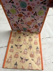 Small Reusable Shopping Tote Bag Two (2) Pack Halloween Pumpkins Teddy Bears