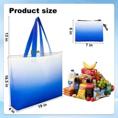 Tote Bag with a Detachable Small Bag Foldable Reusable Grocery Bags 20L Shopp…