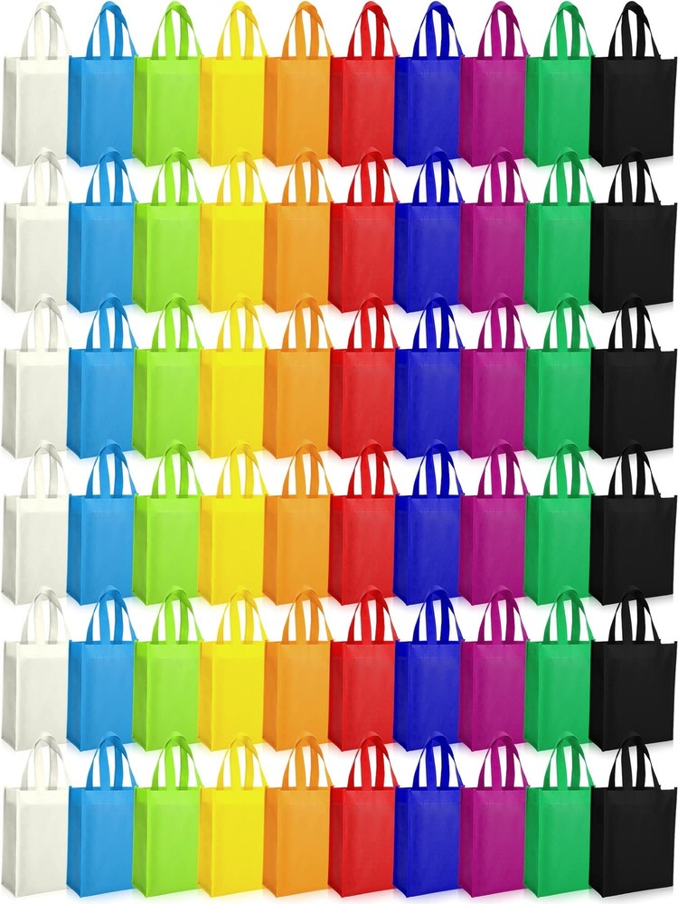 60 Pack Non-Woven Tote Bags Reusable Gift Bags Grocery Bags with Handles