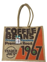 Trader Joe’s Coffee Beans Tote Reusable Jute Burlap Bag Tote NWT