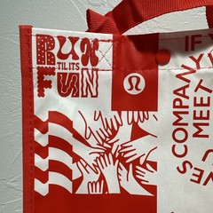 Lululemon Small Reusable Shopping Tote Lunch Bag Red