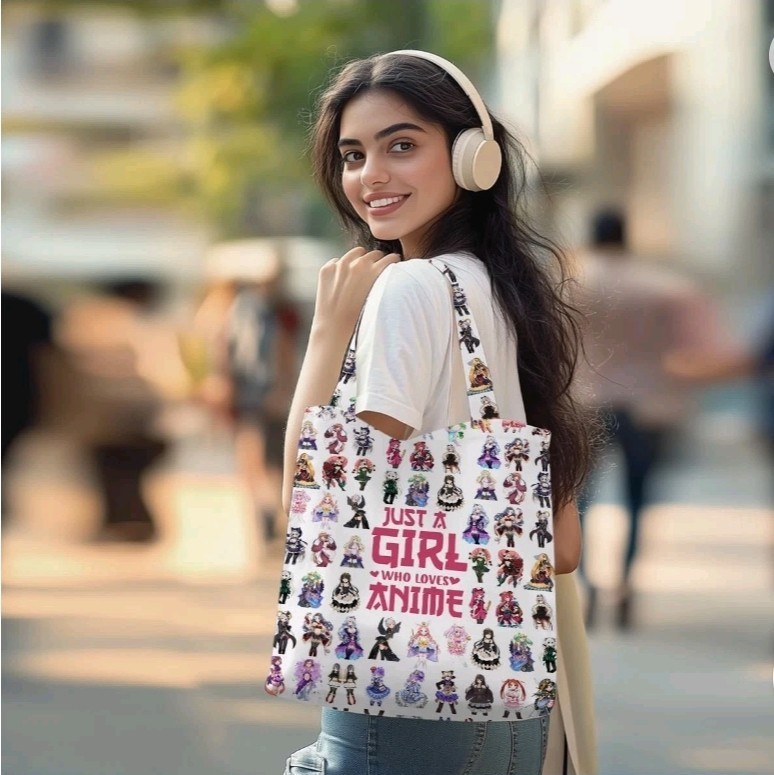 Funny Cute Mouse Themed Tote Bag Reusable Grocery Beach Weekender Handbag