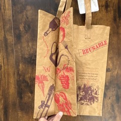 Trader Joe’s Reusable Washable Paper Tote Bag Graphic Print Medium 11x7x14