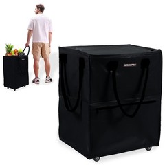 Large Rolling Grocery Bag Wide Zipper 36-Gallon Tote W/5 Wheels 110 lbs Capacity