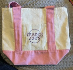Trader Joe’s Mini Pastel Canvas Tote Bag (Pink)