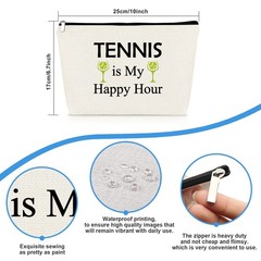 Tennis Gifts for Women Lover Gift Cosmetic Bag s, Off White