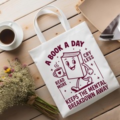 Book Lovers Gifts Canvas Tote Bag, Bookish Gifts Tote Bag for Women Men Readi…
