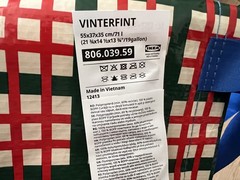 IKEA VINTERFINT Shopping bag, large, check pattern, 19 gallon Christmas 2025