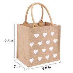 Burlap Tote Bags Handles Reusable Jute Gift Wedding Bridesmaid Beach Party