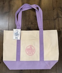 Trader Joe’s Canvas Large Purple Shopping Bag Limited Tote Lavender NWT
