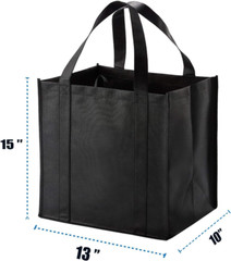 10 Pack Reusable Reinforced Handle Grocery Bags – Heavy Duty Large Shopping T…