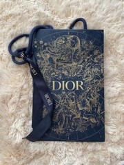 12-Pack of Dior Authentic White/Navy/Gold paper Shopping Gift Tote Bags w/Ribbon