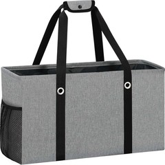 Standing Reusable Grocery Bags with Metal Wire Frame & Hard Bottom, Extra Lar…