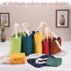 Women’s Small Canvas Bag, 11 x 2 x 7″ Handle Bags, Dark Green for