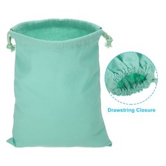3pcs Reusable Drawstring Bags, 10×12.6″ Multipurpose Bags, Cyan