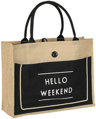 Jute Beach Tote for Women, Reusable Grocery Shopping Bag with Handle, Cute Straw
