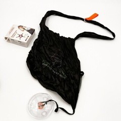 Reuseable Roll Up Shopping Bag NEW Black Travel Holder