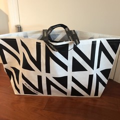 Nordstrom Shopping Tote Reusable Plastic Shopping Eco Black XXL Bag Double Strap
