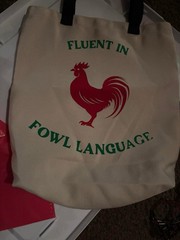 Reusable Shopping Bag Animal Print Rooster Graphic Beige Red Green Black