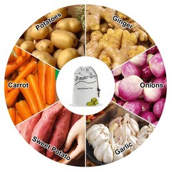 Potato & Onion Sprout-Free Vegetable Storage Bags – White