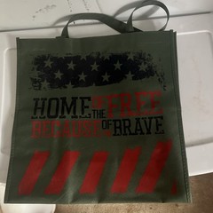 Home Of The Free – American Freedom Reusable Tote Bag 14.5 X 14.5 X 6.5 New