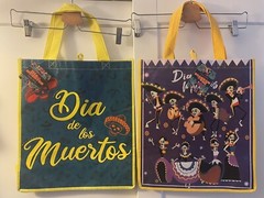 Lot Of Two Dia de Los Muertos 13.5 x 6.5 x 15 Reusable Bag New With Tags