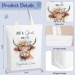 Sinmoe 5 Pcs Highland Cow Gift Set Women 13.39 x 15.75 x 3.94 inches, Blue