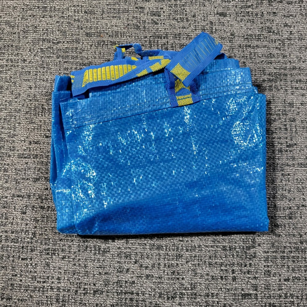 IKEA Large Blue Bag Shopping Grocery Laundry Storage Tote Bags Strong FRAKTA