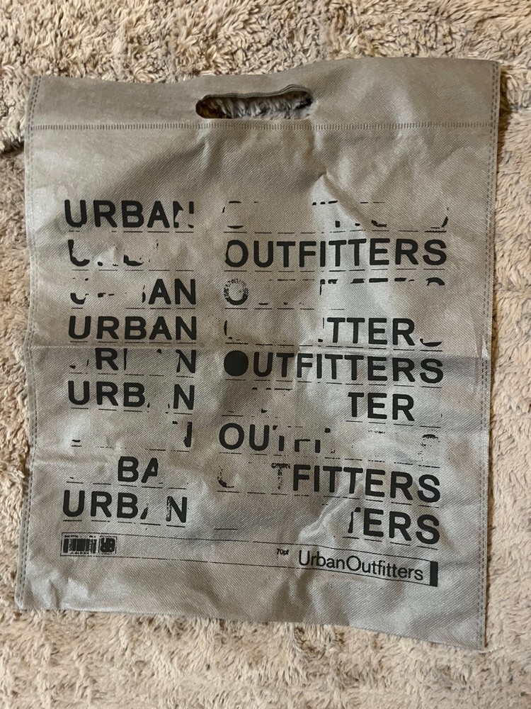 SALE Urban Outfitters Gray w/ Black Store Logo Reusable Bag, 15 x 18 in