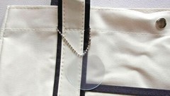 Light Canvas Tote Bag “Sands” Dual Handle Cream / Brown Trim Free Ship NEW