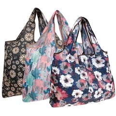 Foldable Tote Nylon Bag 3 Pack Large Reusable Grocery Shopping Travel alldyrew