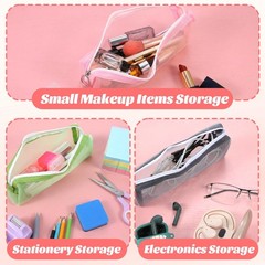 ADLABLD 4Pcs Mesh Makeup Brush Bag, Multi-use Travel Bags, Pink