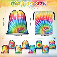 CUNNO 24 PCS 7X5 INCH TIE DYE DRAWSTRING BAGS TIE DYE GOODIE BAGS COLORFUL