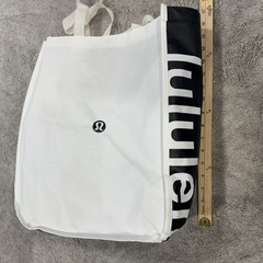Lululemon Reusable Shopping Tote Bag Lot Of 2 Large White/Black Green