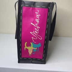 2flyco Reusable Tote Bag Yeehaw Whoa Let Them Be Basic Cactus Horse Saddle Boot