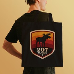 Tote Bag, Maine 207 Moose, 100% Canvas, Large