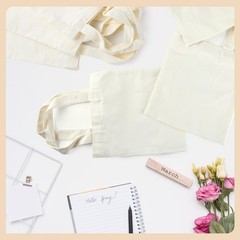 40Pcs Sublimation Tote Bags14x16 Inches,Blank Canvas Tote Bag,White Canvas To…