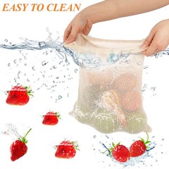 PEASUG 8 Pack Reusable Produce Bags 2 × XL, 2 × L, 2 × M, 2 × S, Beige