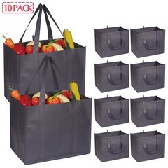 10 Pack Reusable Grocery Bags Extra Large Super Strong Heavy Duty Shopping Tote