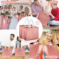 72 Pack Reusable Gift Bags with Handles Large Glossy Reusable Grocery Tote Ba…