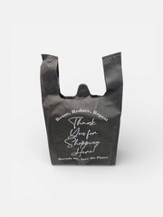 650pcs Non-Woven Reusable T-Shirt Thank You Black Grocery Bag 10x5x18 Free Ship