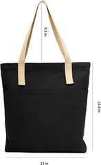Canvas Aesthetic Tote Bag with Zipper and Poets for Women Men