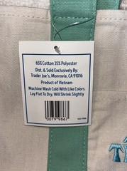 Trader Joe’s Teal/Mint Green Pastel Mini Canvas Tote gift bag NEW