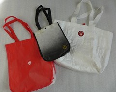 Lululemon lot of 3 Reusable Shopping Tote Bags Small Large Extra large