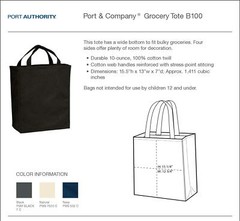 Port Authority Cotton Web Handles Grocery Tote B100