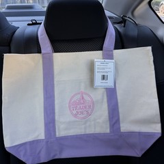 Trader Joes LARGE Lavender Purple Canvas Tote Bag 2026 Viral Drop Rare FAST SHIP
