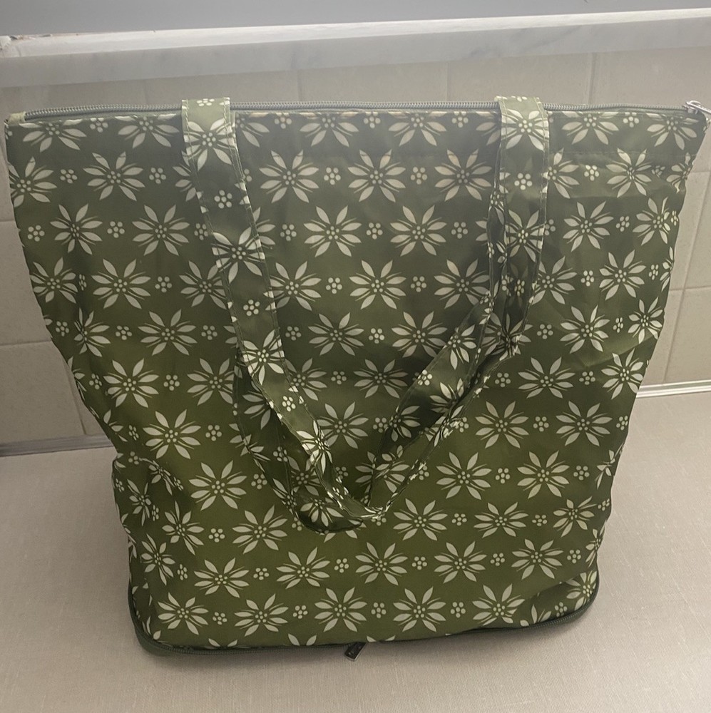 Temptations Insulated Tote Cooler Bag Reusable Floral Pint Packable