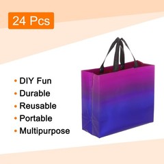 24Pcs Reusable Gift Bags with Handles 10.6 x 13 Inch Gradient Purple